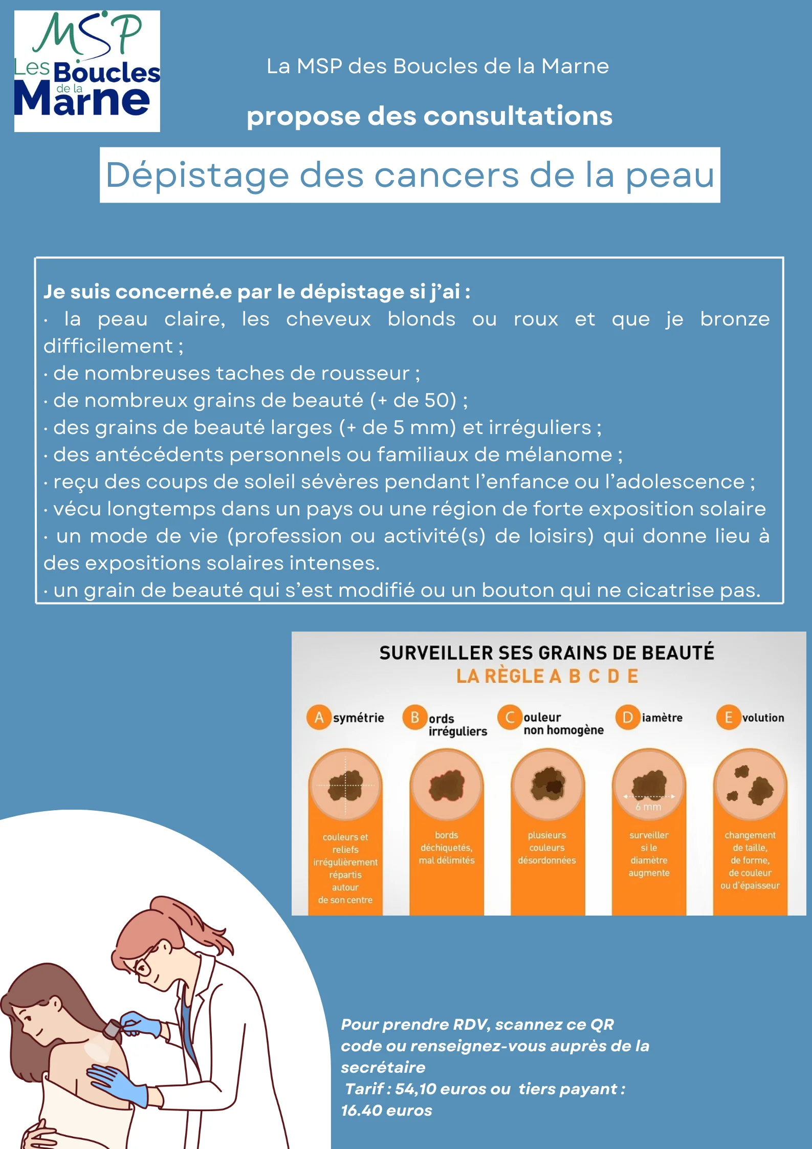 Affiche dépistage dermato affiche d'information sur le dépistage des cancers cutanés